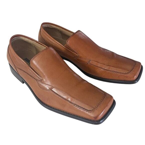 Zengara Leather Brown Loafers Slip On Square Toe Dress Casual‎ Size 11M - Picture 1 of 14